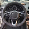 Custom Car Steering Wheel Cover 100% Fit For Mazda 6 Atenza CX-3 CX-9 CX-5 2017-2019 Black Genuine Leather Auto Interior