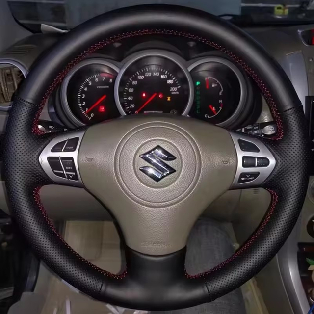 Custom Car Steering Wheel Braid Cover Non-slip Genuine Leather 100% Fit For Suzuki Grand Vitara 2007-2013 Car Accessories