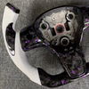 Custom Carbon Fiber Steering Wheel for Tesla White Nappa Leather Ergonomic YOKE Steering Wheel Compatible with Model Y 3 X S