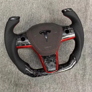 Tesla Yoke Steering Wheel Tesla Custom Real Carbon Fiber Model 3 Model Y Model S X Steering Wheel