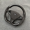 Tesla custom real carbon fiber steering wheel glossy carbon fiber spliced with Alcantara Tesla Model X racing steering wheel