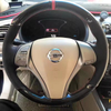 Custom Car Steering Wheel Cover Carbon Fiber Genuine Leather Fit For Nissan X-Trail Teana Altima Qashqai Tiida Pulsar Navara