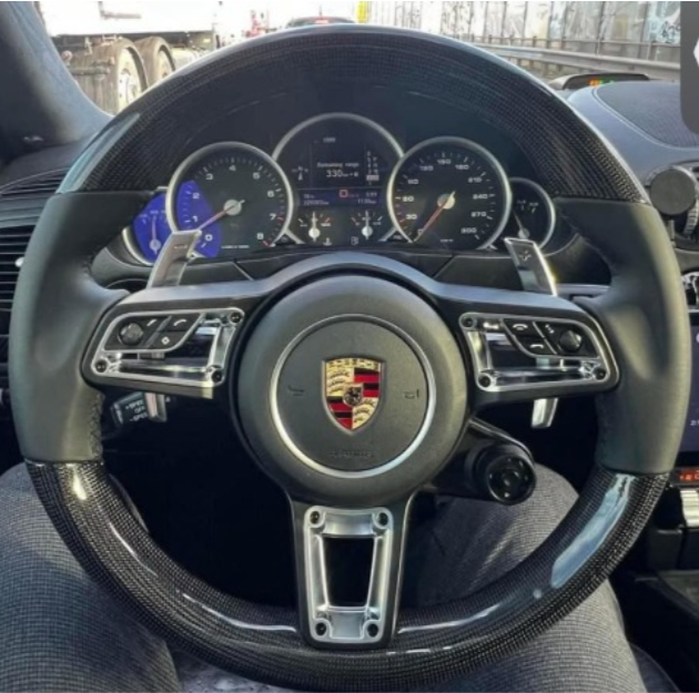 Custom 2003-2004 Porsche cayenne turbo Porsche Panamera 970 971 972 Series Real Carbon Fiber Steering Wheel 2002-2026 - YINGGEN