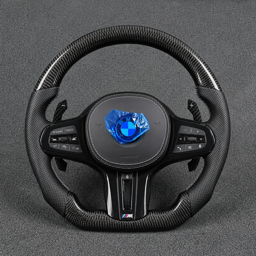 Custom BMW Real Carbon Fiber Modified Steering Wheel X7 X7M G07 G07M 2019-2025-YINGGEN