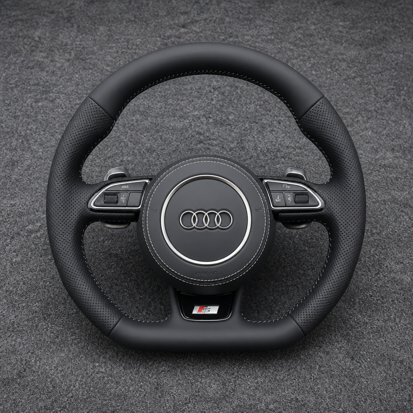 Custom Genuine Carbon Fiber & Napa leather Steering Wheel for Audi Q7 SQ7 4L 4M 2005‑2026 - YINGGENE
