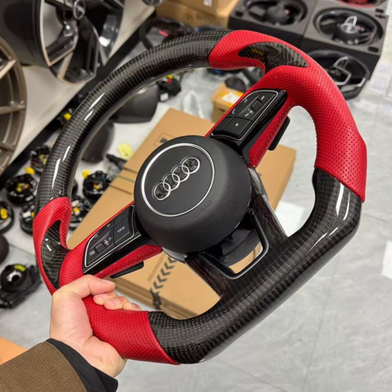Real Carbon Fiber Steering Wheel for Audi R8 A3 8Y 8P 8V B8 B9 TTS