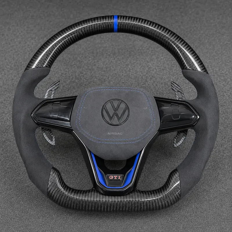 Volkswagen Golf 8 MQB Evo GTI 2019-2026 Golf R Custom Real Carbon Fiber Steering Wheel -YINGGENE