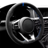 Custom DIY Soft Comfortable Suede Car Steering Wheel Braid Cover 100% Fit For Kia K5 Optima Ceed Forte Cerato 2019-2022