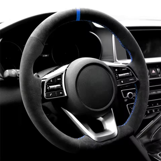 Custom DIY Soft Comfortable Suede Car Steering Wheel Braid Cover 100% Fit For Kia K5 Optima Ceed Forte Cerato 2019-2022