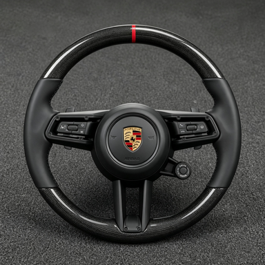 Custom Porsche 911 992 Series Real Carbon Fiber Steering Wheel 2004-2026 - YINGGEN