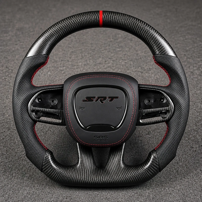 Custom Dodge Full Series Real Carbon Fiber Steering Wheel - YINGGEN