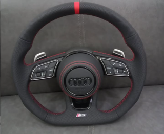 Audi A4 S4 RS4 A5 Coupe Sportback S5 RS5 B5 B6 B7 B8 B9 8T 8F F 1996-2026 Custom Nappa Genuine Leather Steering Wheel - YINGGENE
