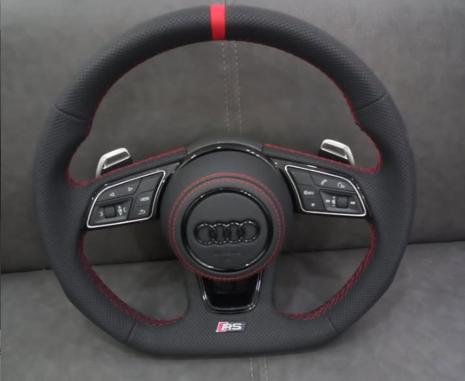 Audi A4 S4 RS4 A5 Coupe Sportback S5 RS5 B5 B6 B7 B8 B9 8T 8F F 1996-2026 Custom Nappa Genuine Leather Steering Wheel - YINGGENE