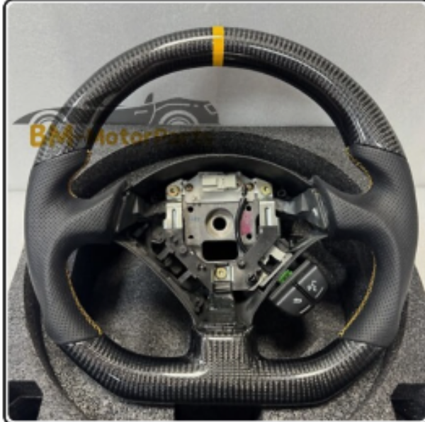 Bright Carbon Fiber Steering Wheel for Honda Buick with Thumb Grip Patch