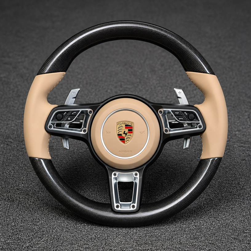 Custom Porsche 911 991 Series Real Carbon Fiber Steering Wheel 2004-2026 - YINGGEN