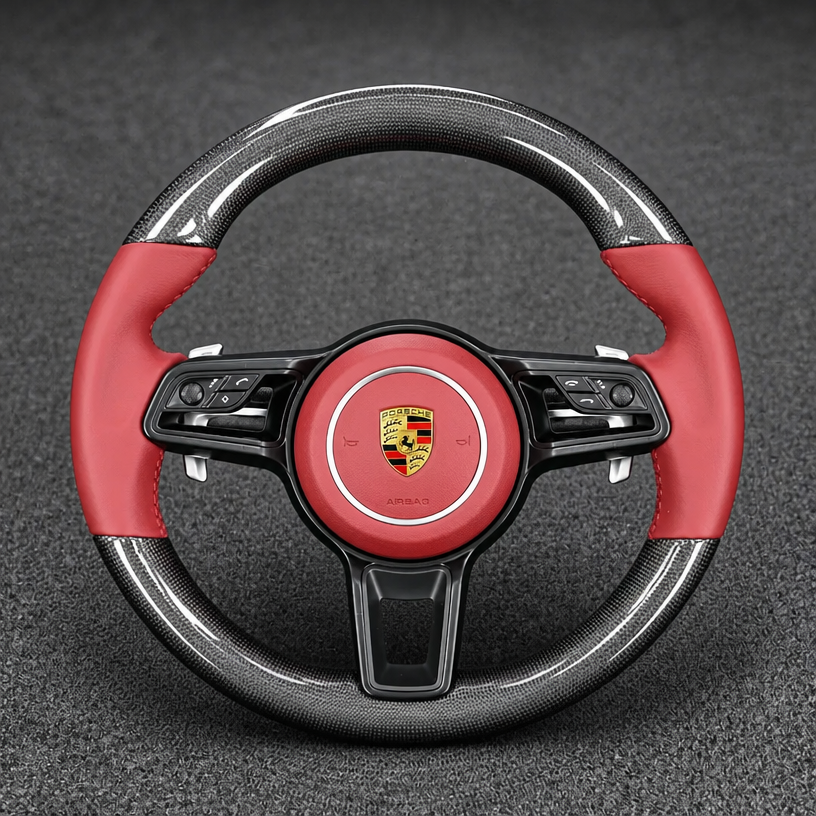 Custom Porsche 911 991 Series Real Carbon Fiber Steering Wheel 2004-2026 - YINGGEN