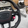 Interior display of installed steering wheel