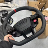 Interior display of installed steering wheel
