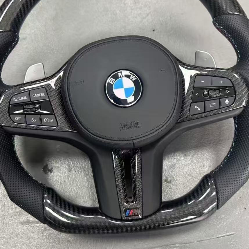 BMW Real Carbon Fiber Modified Nappa Genuine Leather Steering Wheel 5 Series M5 (2019-2025) - YG