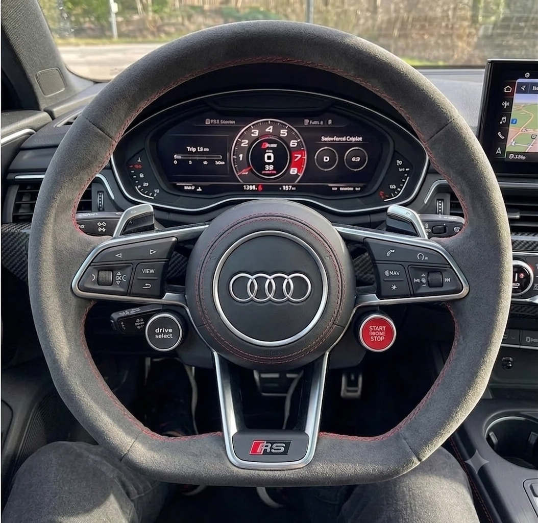 Audi Steering Wheel Nappa Leather Spliced Alcantara Suitable for Audi A3 A4L A5 A6L A7 S3 S4 Handmade Customization