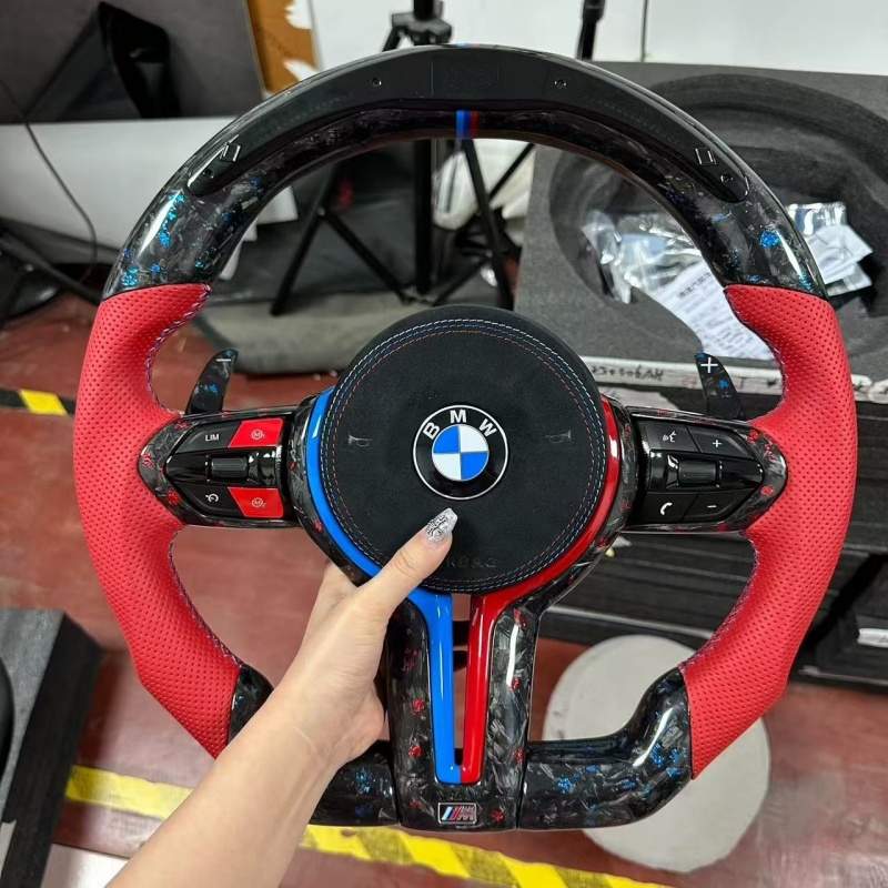 LED Forged Carbon Fiber Steering Wheel for BMW F15 F16 F80 F82 F90 F11 E93