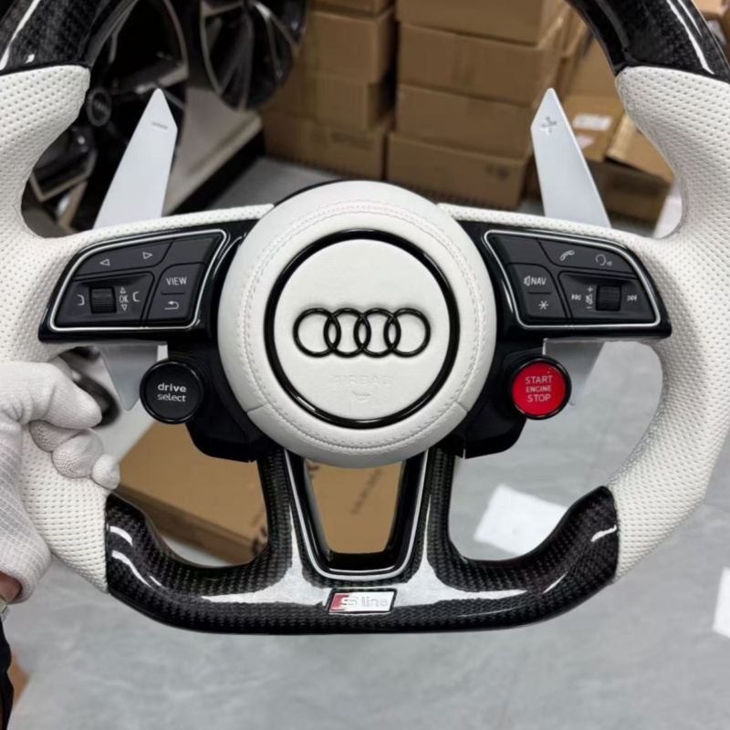 Audi steering wheel with paddle shifters, S-Line style modification, suitable for racing and daily driving
