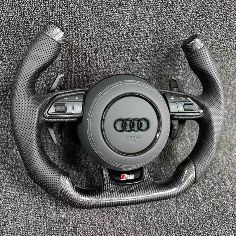 Sports style interior upgrade, universal compatible Audi multifunctional steering wheel accessories.