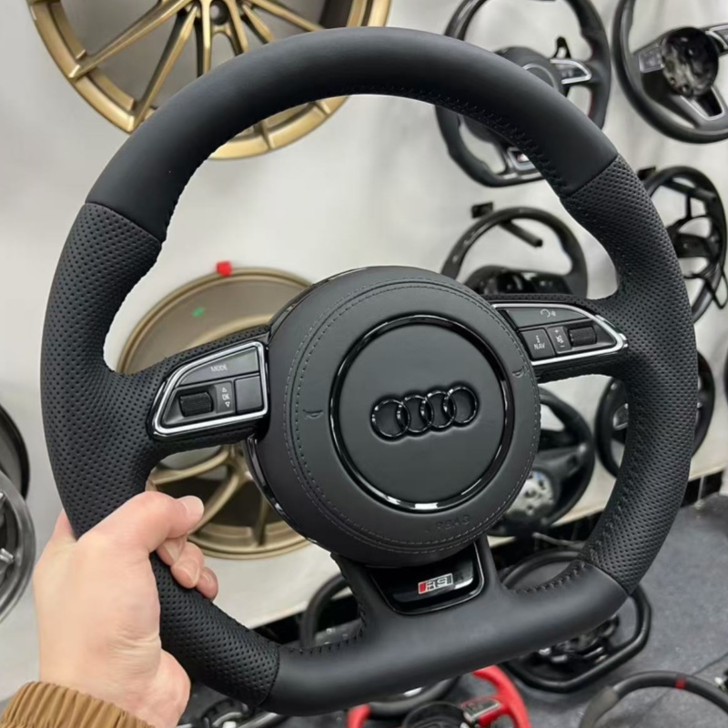 Sports style interior upgrade, universal compatible Audi multifunctional steering wheel accessories.