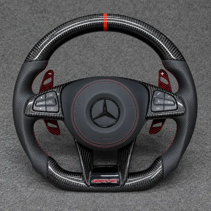 Mercedes AMG A B C E S GLC GLE 2003-2026 W203-W206 W211-W214 Custom Carbon Fiber Steering Wheel - YINGGENE