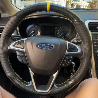Custom Car Steering Wheel Braid Cover Soft 100% Fit For Ford Fusion Mondeo 2013 2014 EDGE 2015 2016 Car Products Steering Wrap