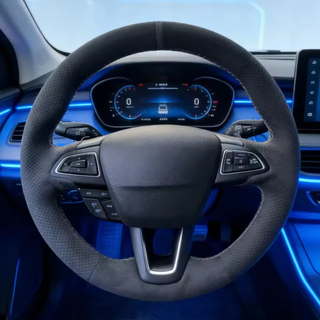 Custom DIY Car Steering Wheel Cover Focus 3 2015-2018 Escape C-MAX 2018-2019 Kuga Suede Steering Wrap Cover For Ford Ecosport