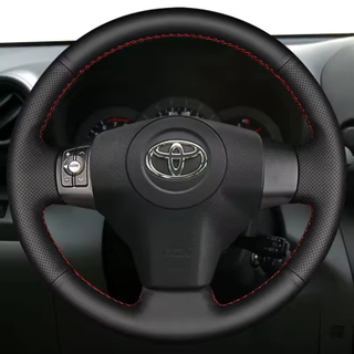 Custom Steering Wheel Braid Cover Genuine Leather 100% Fit For Toyota Yaris Vios RAV4 2006-2009 Scion XB 2008 Car Accessories