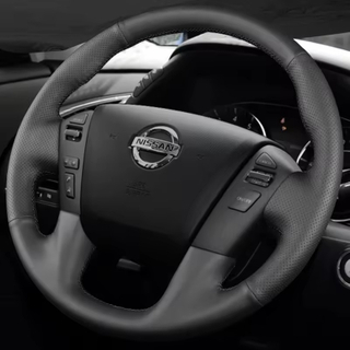 Custom Car Steering Wheel Braid Cover 100% Fit For Nissan Patrol Armada NV Cargo NV Passenger (US) Titan Infiniti QX56 QX80