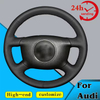 Custom Car Steering Wheel Braid Cover Soft 100% Fit For Audi A2 (8Z) A3 (8L) Sprotback A4 (B5 B6) Avant A6 (C5) A8 Auto Interior