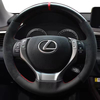 Custom Suede Car Steering Wheel Braid Cover 100% Fit For Lexus ES250 ES300h GS250 GS300h RX270 RX350 2013 Car Accessories
