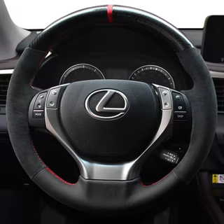 Custom Suede Car Steering Wheel Braid Cover 100% Fit For Lexus ES250 ES300h GS250 GS300h RX270 RX350 2013 Car Accessories