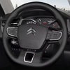 Custom Microfiber Leather Car Steering Wheel Cover 100% Fit For Citroen C3 II III C3 AIRCROSS 2017-2021 Berlingo 3 C4 Picasso 2