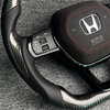 Gloss Carbon Honda Odyssey Racing Steering Wheel Perforated Nappa Leather Honda Civic Si EX LX Model Steering Wheel