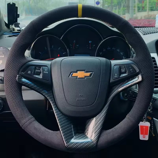 Custom Steering Wheel Braid Cover Suede 100% Fit For Chevrolet Cruze Hatchback Sedan 2009-2014 Aveo 2011-2014 Orlando 2010-2015