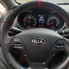 Custom Car Steering Wheel Braid Cover Suede Carbon Fiber 100% Fit For Kia K3 2013 Kia K2 2015 Kia Ceed Cee'd 2013 2014 Cerato