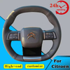 Custom DIY Microfiber Leather Car Steering Wheel Braid Cover 100% Fit For Citroen C5 X C5X 2021 2022 Auto Interior Accessories