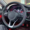 Custom Car Steering Wheel Braid Cover 100% Fit Rio5 K2 Picanto Morning 2017-2019 Microfiber Leather Steering Wrap For Kia Rio