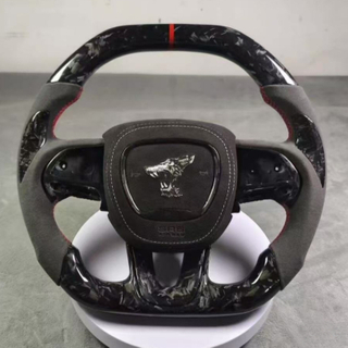 Forged Carbon Steering Wheel for Dodge SRT with Alcantara Airbag Cover