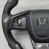 Honda Custom Real Carbon Fiber Civic Steering Wheel Perforated Nappa Leather Honda Civic Si EX LX Model Steering Wheel