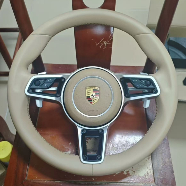 Porsche Leather Steering Wheel for Cayenne Camry Carrera 718 991 992