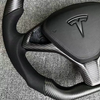 Tesla Custom Real Carbon Fiber Model Steering Wheel Gloss Carbon Tesla Model X Racing Steering Wheel