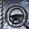 Custom Black Car Steering Wheel Braid Cover For Hyundai Elantra Avante i30 2011-2016 Genuine Carbon Fiber Leather Steering Wrap