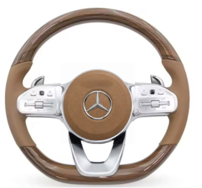 Mercedes A B C E S GLC GLE 2003-2026 W203-W206 W210-W214 Custom Nappa Genuine Leather AMG Steering Wheel -YINGGENE